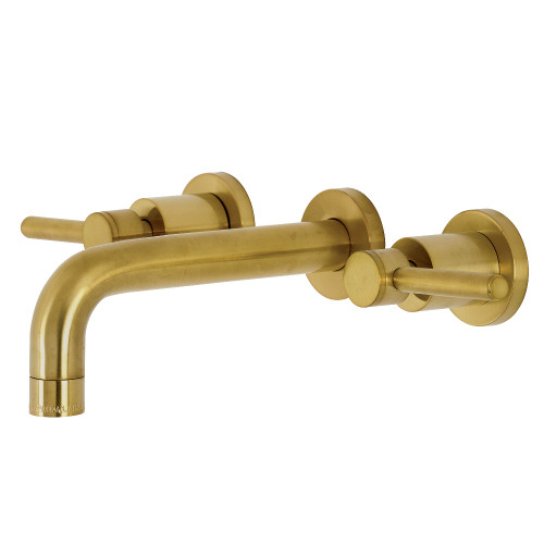 Kingston Brass KS8127DL Concord Two Handle Wall Mount Bathroom Faucet, Brushed Brass