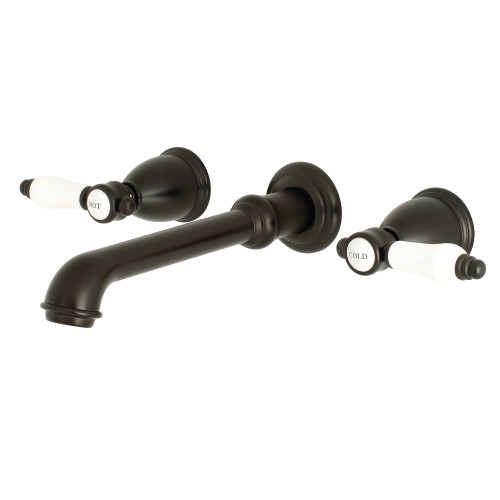Kingston Brass KS7125BPL BelAir Two-Handle Wall Mount Bathroom Faucet, Oil Rubbed Bronze