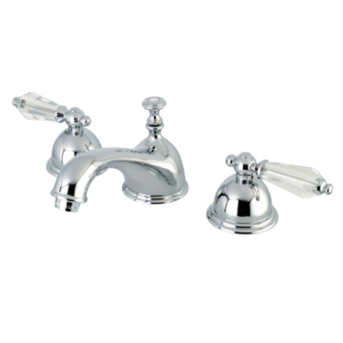 Kingston Brass KS3961WLL Wilshire Widespread Two Handle Bathroom Faucet with Brass Pop-Up, Polished Chrome