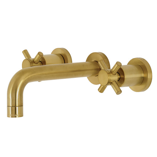 Kingston Brass KS8127DX Concord Two Handle Wall Mount Bathroom Faucet, Brushed Brass