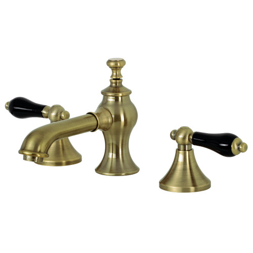Kingston Brass KC7063PKL Duchess Widespread Two Handle Bathroom Faucet with Brass Pop-Up, Antique Brass