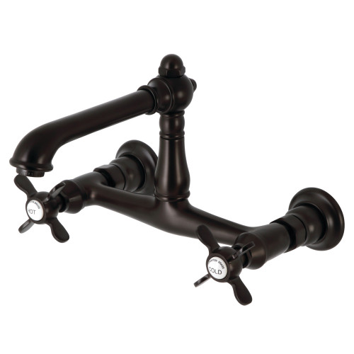 Kingston Brass KS7245BEX Essex Two Handle Wall Mount Bathroom Faucet, Oil Rubbed Bronze
