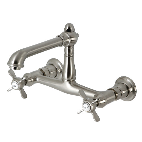 Kingston Brass KS7248BEX Essex Two Handle Wall Mount Bathroom Faucet, Brushed Nickel