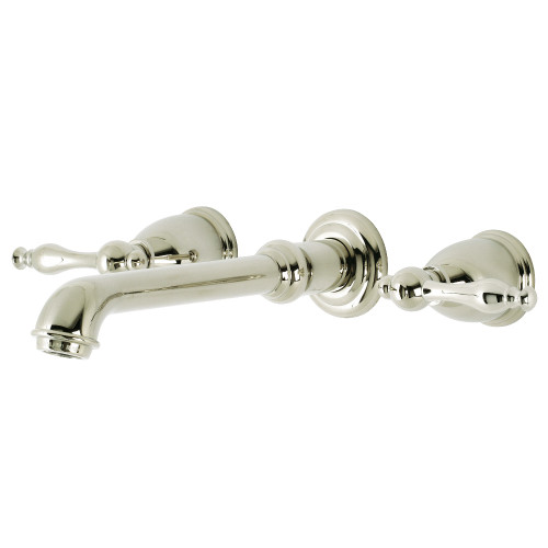 Kingston Brass KS7126NL Two Handle Wall Mount Bathroom Faucet, Polished Nickel