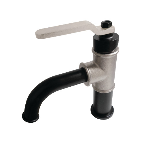 Kingston Brass KS2826KL Whitaker Single Handle Bathroom Faucet with Push Pop-Up, Matte Black/Polished Nickel