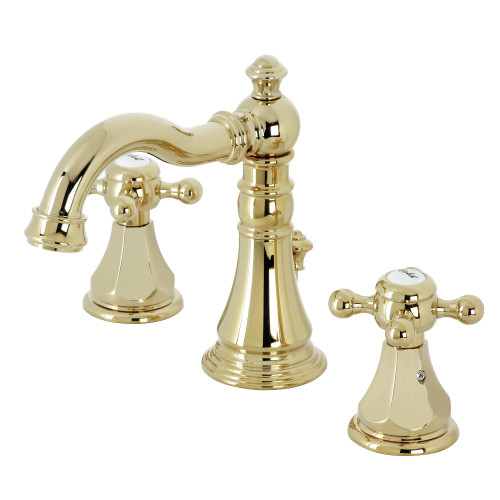 Kingston Brass FSC1972BX Metropolitan Widespread Two Handle Bathroom Faucet with Pop-Up Drain, Polished Brass