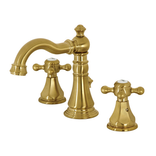 Kingston Brass FSC1973BX Metropolitan Widespread Two Handle Bathroom Faucet with Pop-Up Drain, Brushed Brass