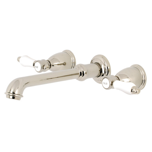 Kingston Brass KS7126BPL Two Handle Wall Mount Bathroom Faucet, Polished Nickel