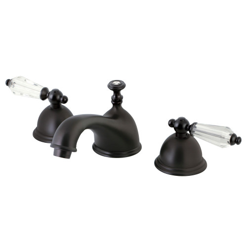 Kingston Brass KS3965WLL Wilshire Widespread Two Handle Bathroom Faucet with Brass Pop-Up, Oil Rubbed Bronze