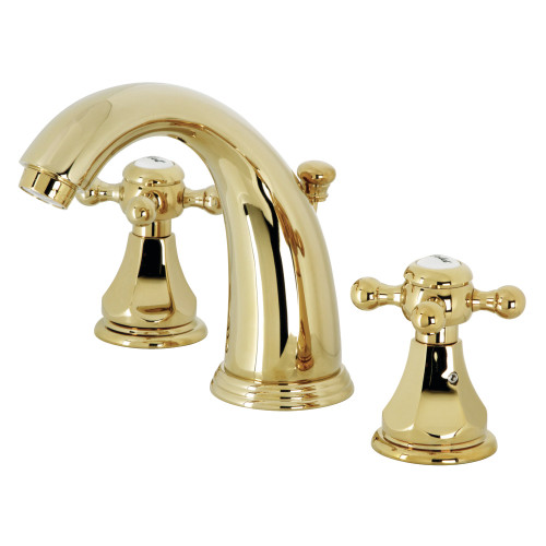 Kingston Brass KB4982BX Metropolitan Widespread Two Handle Bathroom Faucet with Pop-Up Drain, Polished Brass
