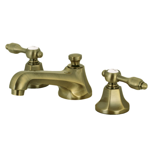 Kingston Brass KS4463TAL Tudor 8" Widespread Two Handle Bathroom Faucet, Antique Brass