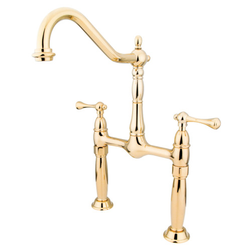 Kingston Brass KS1072BL Two Handle Widespread Vessel Sink Faucet, Polished Brass