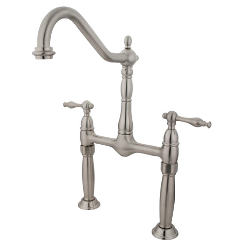 Kingston Brass KS1078NL Two Handle Widespread Vessel Sink Faucet, Brushed Nickel