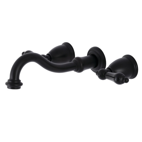 Kingston Brass KS3120PKL Duchess Two-Handle Wall Mount Bathroom Faucet, Matte Black