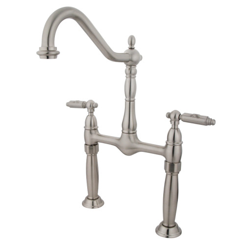 Kingston Brass KS1078GL Two Handle Widespread Vessel Sink Faucet, Brushed Nickel