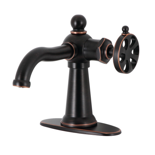 Kingston Brass KSD354RXNB Belknap Single Handle Bathroom Faucet with Push Pop-Up, Naples Bronze