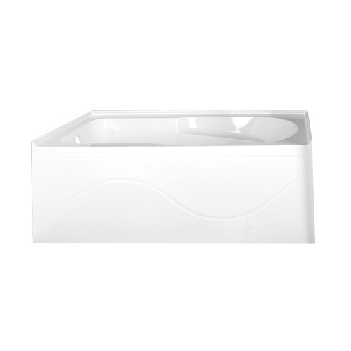 Kingston Brass Aqua Eden VTAP603022L 60-Inch Acrylic Anti-Skid Alcove Tub with Left Hand Drain Hole, White