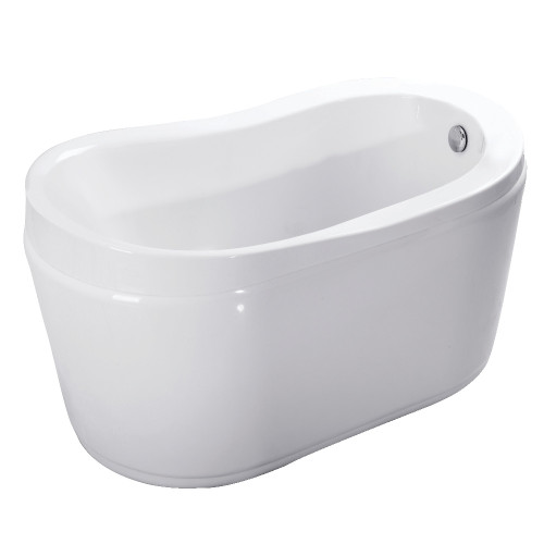 Kingston Brass Aqua Eden VTRS523030 52-Inch Acrylic Freestanding Tub with Drain and Integrated Seat, White