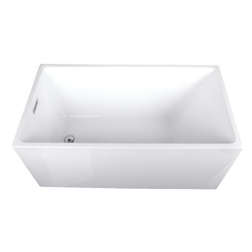 Kingston Brass Aqua Eden VTSQ512823 51-Inch Acrylic Freestanding Tub with Drain, White