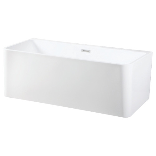 Kingston Brass Aqua Eden VTSQ673023 67-Inch Acrylic Freestanding Tub with Drain, White