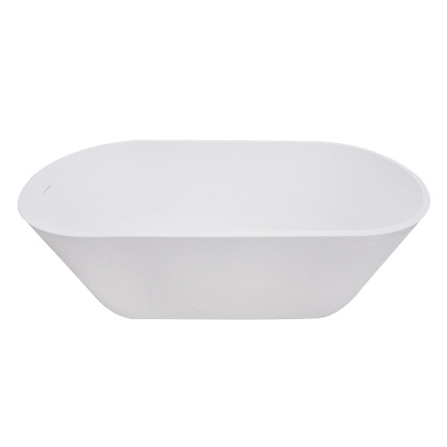 Kingston Brass Aqua Eden VRTRS673123 Arcticstone 67-Inch Solid Surface White Stone Freestanding Tub with Drain, Matte White