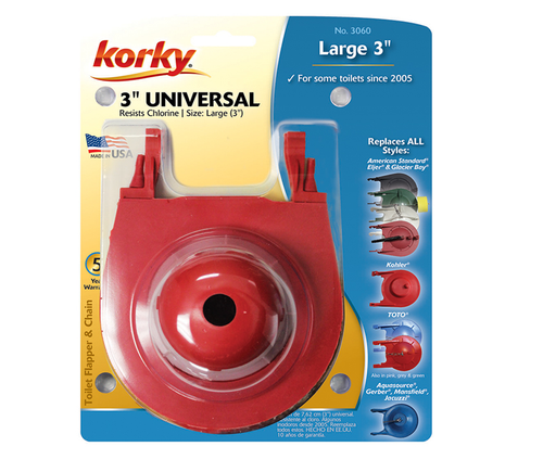Korky Large 3" Premium Universal Toilet Flapper - 3060BP