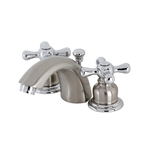 Kingston Brass KB947AX Victorian Mini-Widespread Bathroom Faucet, Brushed Nickel/Polished Chrome