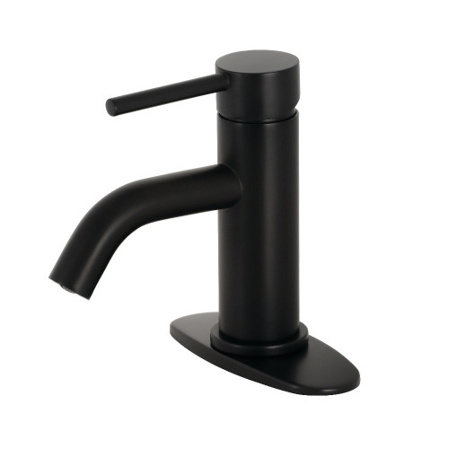 Kingston Brass Fauceture LSF8220DL Concord Single-Handle Bathroom Faucet with Push Pop-Up, Matte Black