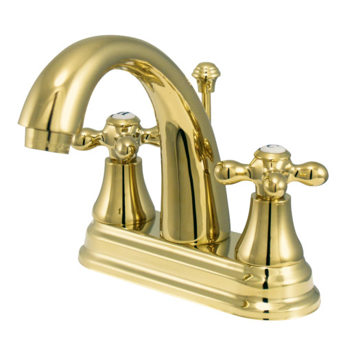 Kingston Brass KS7612AX 4 in. Centerset Bathroom Faucet, Polished Brass