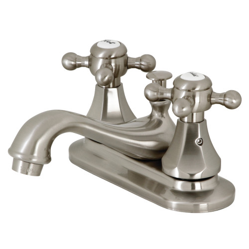 Kingston Brass KB608BX Metropolitan 4 in. Centerset Bathroom Faucet with Pop-Up Drain, Brushed Nickel