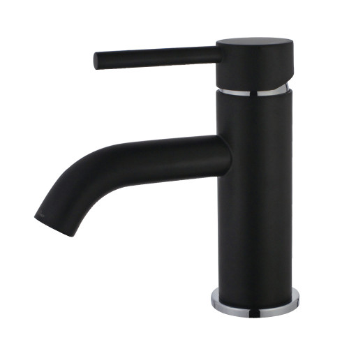 Kingston Brass Fauceture LS8227DL Concord Single-Handle Bathroom Faucet with Push Pop-Up, Matte Black/Polished Chrome