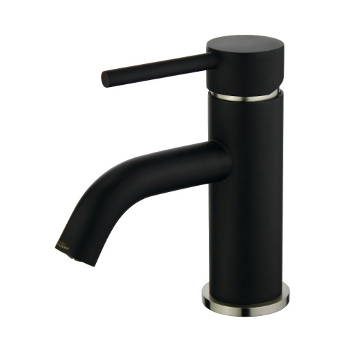 Kingston Brass Fauceture LS8229DL Concord Single-Handle Bathroom Faucet with Push Pop-Up, Matte Black/Brushed Nickel
