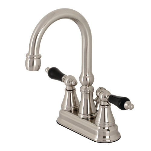 Kingston Brass KS2618PKL Duchess 4 in. Centerset Bathroom Faucet with Brass Pop-Up, Brushed Nickel