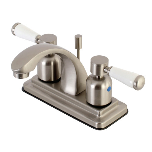 Kingston Brass KB4648DPL 4 in. Centerset Bathroom Faucet, Brushed Nickel