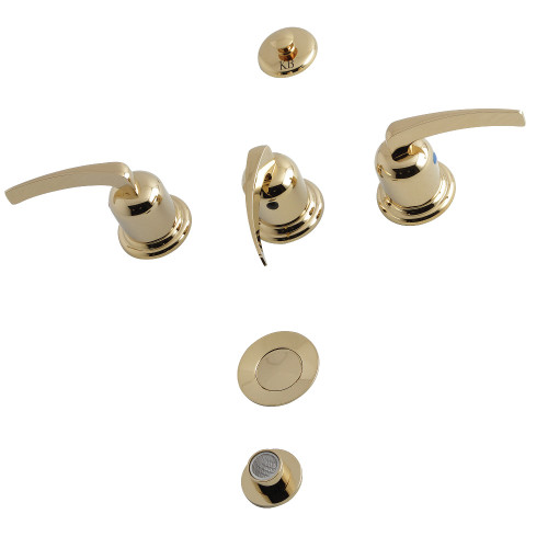 Kingston Brass KB6322EFL Centurion Three-Handle Bidet Faucet, Polished Brass