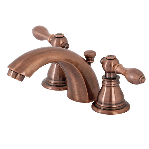 Kingston Brass KB956ACL American Classic Mini-Widespread Bathroom Faucet with Plastic Pop-Up, Antique Copper