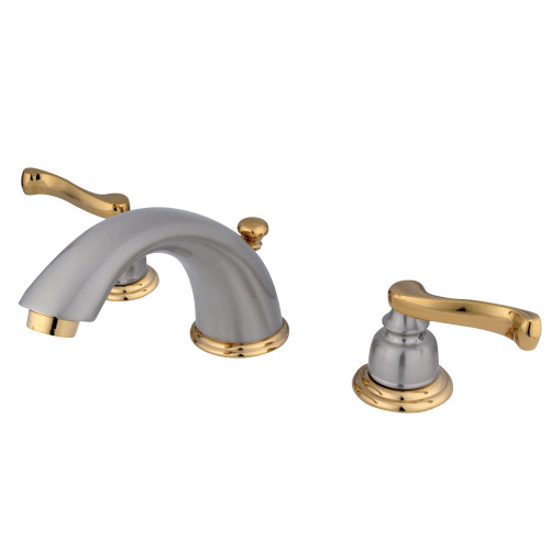Kingston Brass KB8969FL Royale Widespread Bathroom Faucet, Brushed Nickel/Polished Brass