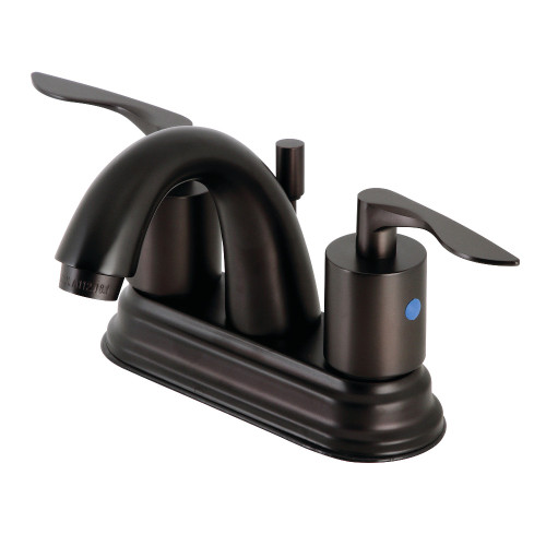 Kingston Brass KB8615SVL Two-Handle 3-Hole Deck Mount 4" Centerset Bathroom Faucet with Retail Pop-Up in Oil Rubbed Bronze