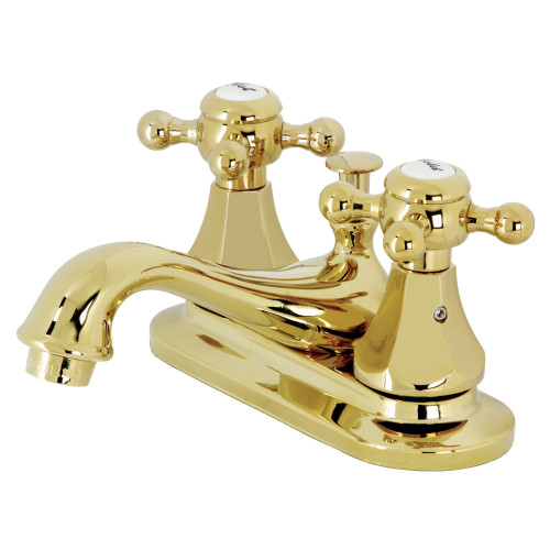 Kingston Brass KB602BX Metropolitan 4 in. Centerset Bathroom Faucet with Pop-Up Drain, Polished Brass