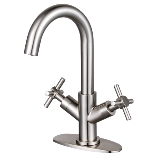 Kingston Brass Fauceture LS8458JX Concord Two-Handle Bathroom Faucet with Push Pop-Up, Brushed Nickel