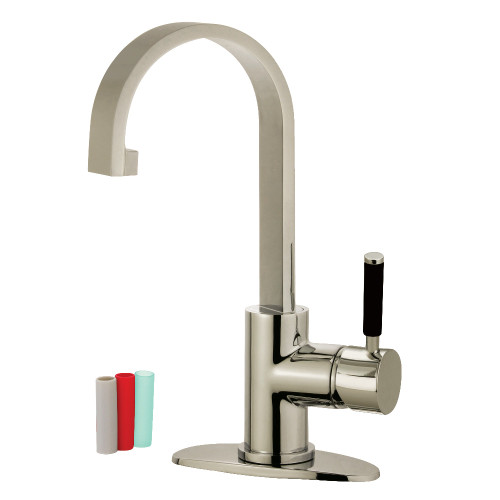 Kingston Brass Fauceture LS8218DKL Kaiser Single-Handle Bathroom Faucet with Push Pop-Up, Brushed Nickel