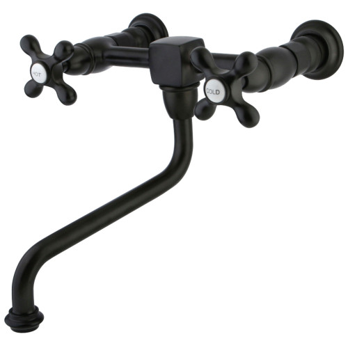 Kingston Brass KS1215AX Heritage Wall Mount Bathroom Faucet, Oil Rubbed Bronze