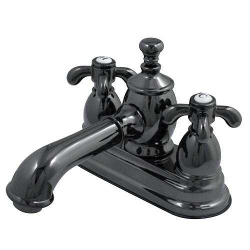 Kingston Brass NS7000TX 4 in. Centerset Bathroom Faucet, Black Stainless Steel