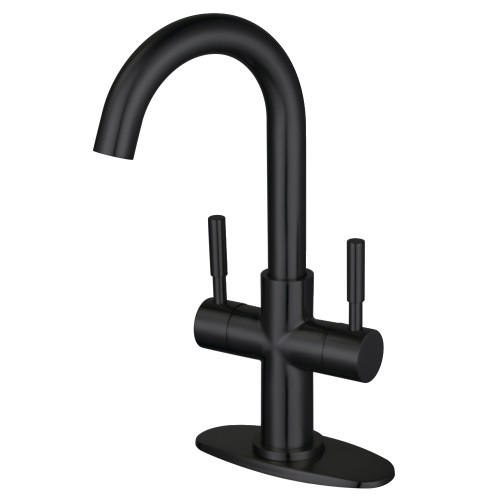 Kingston Brass  Fauceture LS8450DL Concord Two-Handle Bathroom Faucet with Push Pop-Up, Matte Black