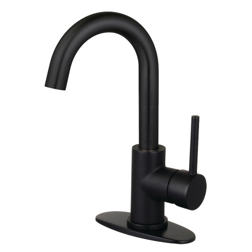 Kingston Brass Fauceture LS8430DL Concord Single-Handle Bathroom Faucet with Push Pop-Up, Matte Black