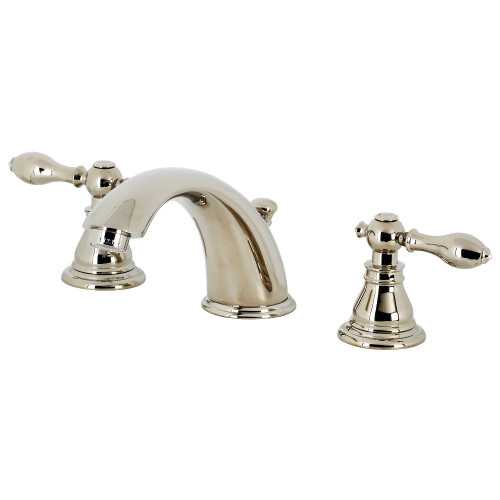 Kingston Brass KB966ACLPN American Classic Widespread Bathroom Faucet with Retail Pop-Up, Polished Nickel