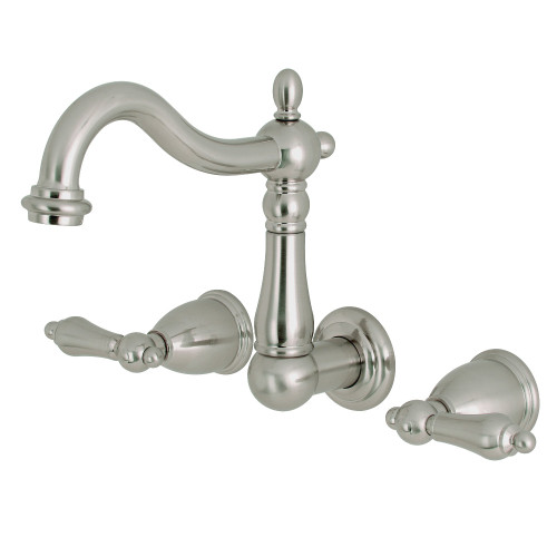 Kingston Brass KS1258AL Wall Mount Bathroom Faucet, Brushed Nickel