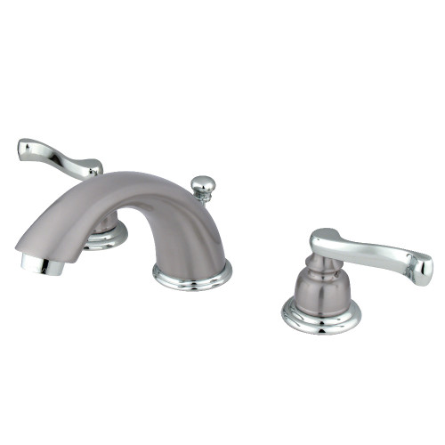 Kingston Brass KB8967FL Royale Widespread Bathroom Faucet, Brushed Nickel/Polished Chrome