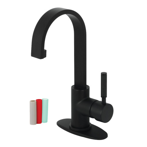 Kingston Brass Fauceture LS8210DKL Kaiser Single-Handle Bathroom Faucet with Push Pop-Up, Matte Black