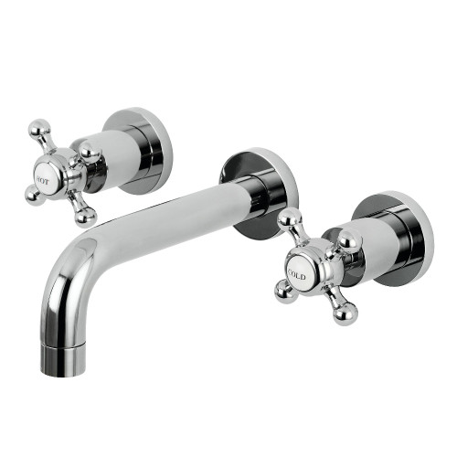 Kingston Brass KS8121BX Metropolitan 2-Handle 8 in. Wall Mount Bathroom Faucet, Polished Chrome